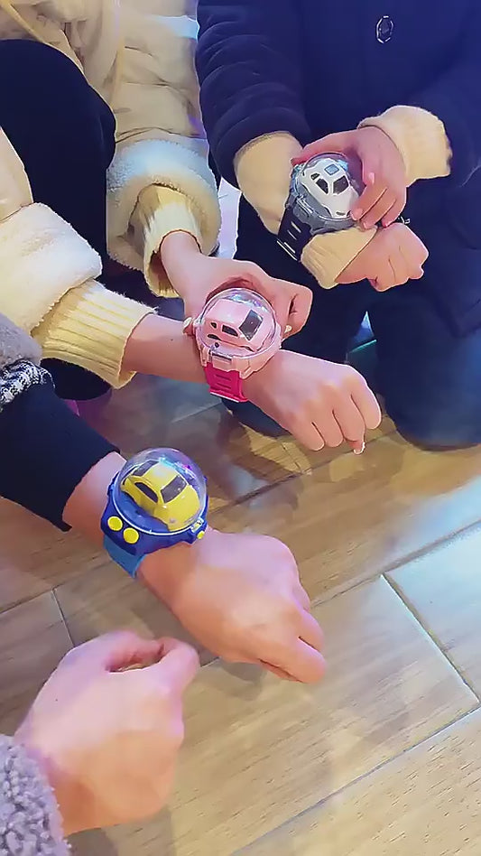 <p><span style="color: #000000;">New remote control car toy successfully blends into wrist watch design, coolest watch for kids ever, a wrist watch can control the mini remote control car toy.</span></p> <p><span style="color: #000000;">Using 2.4 GHz remote control tech, the small watch car can be smoothly controlled within a maximum 30 meters, allowing kids enjoy a fun and cool car racing game.</span></p>